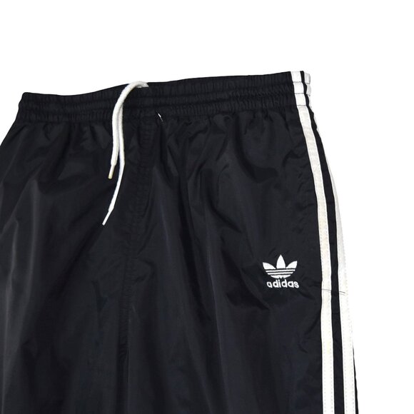 Adidas Vintage 90's Trefoil Nylon Track Pants M 100% Nylon Black White Stripes - Picture 2 of 9